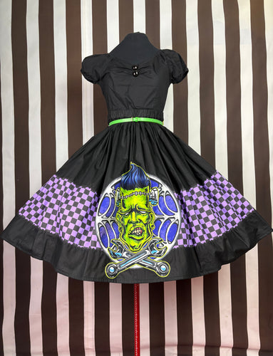 Purple Checkered Frankenstein Mechanic skirt