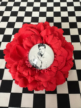 Load image into Gallery viewer, Elvis inspired cabochon hair/brooch flower