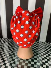 Load image into Gallery viewer, Minnie spots red fan art head wrap