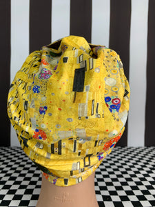 Mustard art lover print head wrap