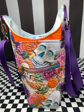 Load image into Gallery viewer, Tapestry skulls drink bottle crossbody bag