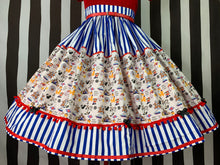 Load image into Gallery viewer, Best Cruise ever Disney fan art blue and white stripe skirt