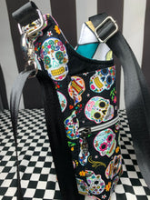 Load image into Gallery viewer, Sugar skulls drink bottle crossbody bag