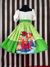 Load image into Gallery viewer, The Flintstones fan art green zebra print skirt