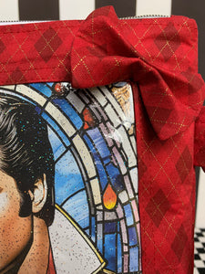 Elvis stained glass red fan art frame it crossbody bag