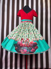 Load image into Gallery viewer, Fabulous flamingos lagoon heart skirt