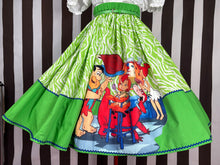 Load image into Gallery viewer, The Flintstones fan art green zebra print skirt