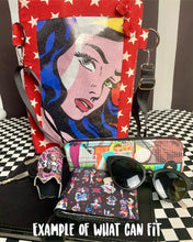 Load image into Gallery viewer, Elvis graffiti and leopard print fan art frame it crossbody bag