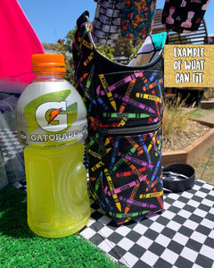Coloured crayons drink bottle crossbody bag