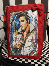 Load image into Gallery viewer, Elvis stained glass red fan art frame it crossbody bag