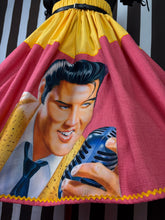 Load image into Gallery viewer, Elvis fan art appliqué coral skirt