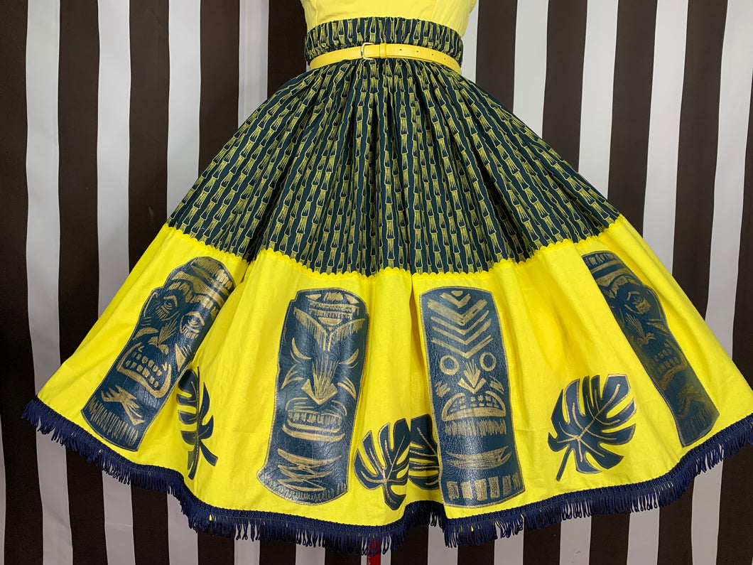 Bamboo and tiki one of a kind skirt