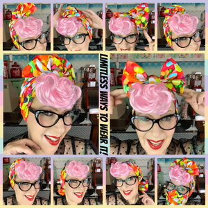Stained glass flower head wrap
