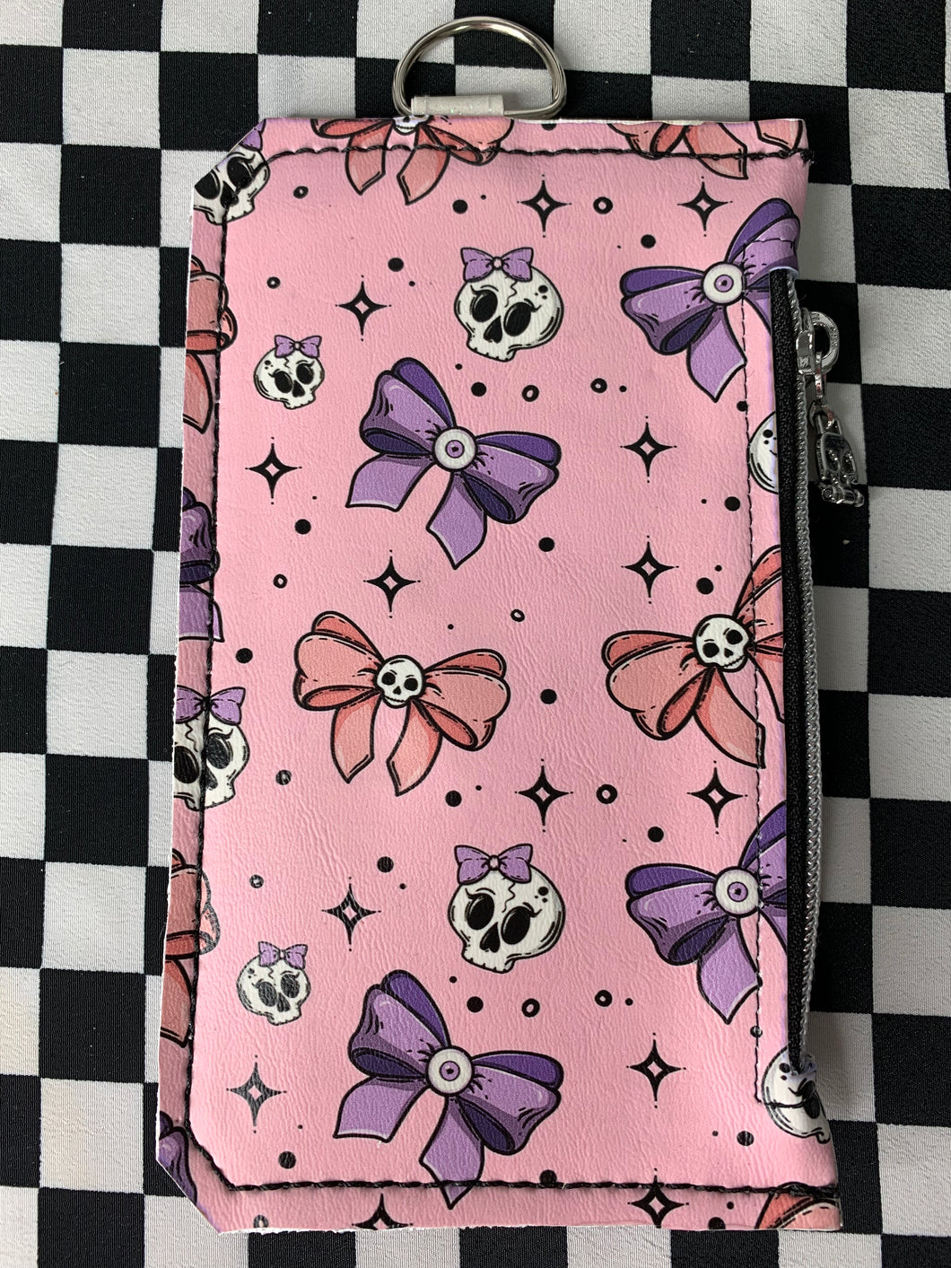 Pink skulls and bows fan art card and phone wallet