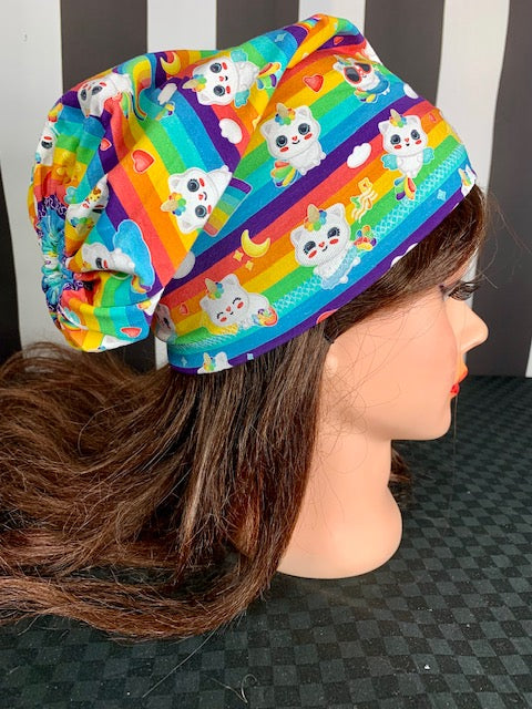 Rainbow unicorns slouchy hat