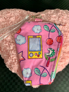Pink gaming wristlet bag