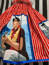 Load image into Gallery viewer, Elvis in Hawaii fan art  red and white stripe skirt