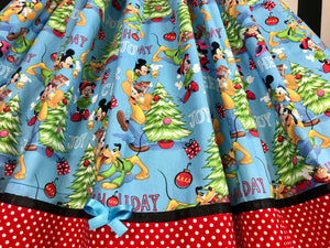 Christmas Mickey & the gang polka dot skirt