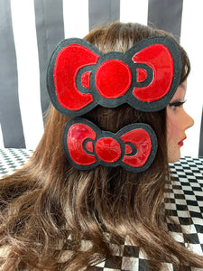 Hair clip Hello Kitty bow large fan art