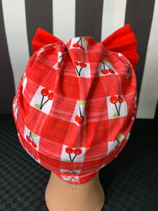 Cherry check head wrap