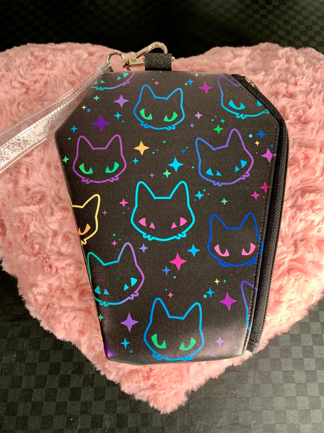 Colourful cats wristlet bag
