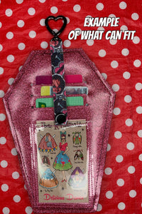 Cute comic Beetle juice fan art coffin card ID purse