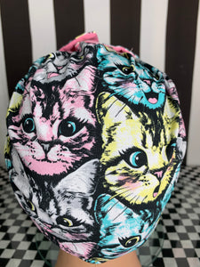Colourful cute kitties head wrap
