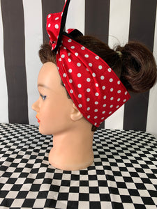Red polka dots wired headbands