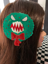 Load image into Gallery viewer, Hair clip scary wreath fan art