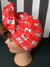 Load image into Gallery viewer, Cherry check head wrap