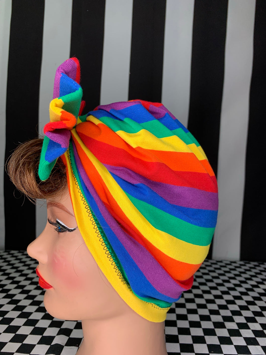Rainbow stripe head wrap