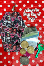Load image into Gallery viewer, Colourful poisoned apples with black side fan art mini coffin purse