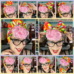 Skulls & roses head wrap