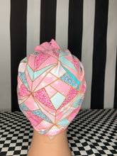 Load image into Gallery viewer, Pink Art Deco style head wrap