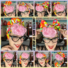 Load image into Gallery viewer, Blue hibiscus head wrap