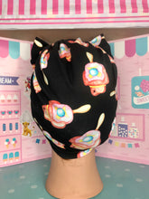 Load image into Gallery viewer, Bubble O Bill on black head wrap