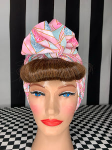 Pink Art Deco style head wrap