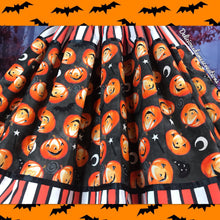 Load image into Gallery viewer, Pumpkin &amp; stripes Halloween skirt