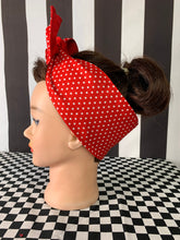 Load image into Gallery viewer, Red polka dots wired headbands