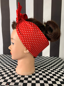 Red polka dots wired headbands