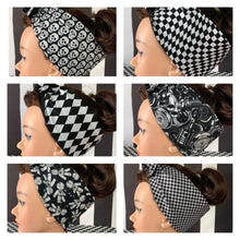 Load image into Gallery viewer, Black and white wired headbands