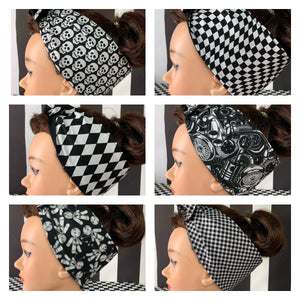 Black and white wired headbands