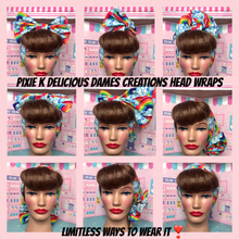 Load image into Gallery viewer, Kewpie doll Monsters Christmas head wrap