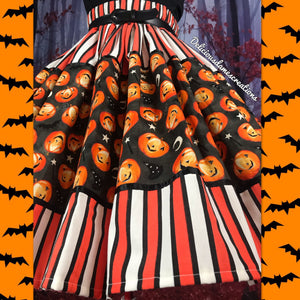 Pumpkin & stripes Halloween skirt