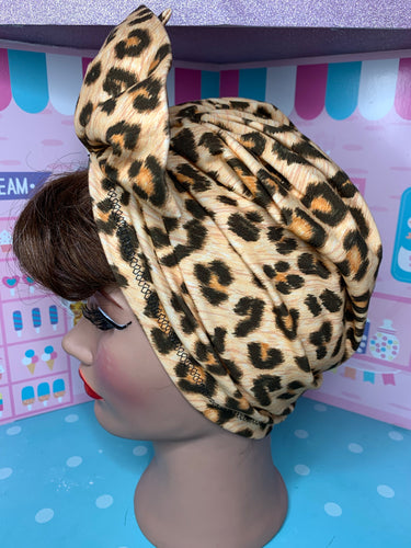 Leopard print head wrap
